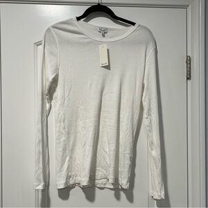 Splendid white ribbed long sleeve top, NWT, XL